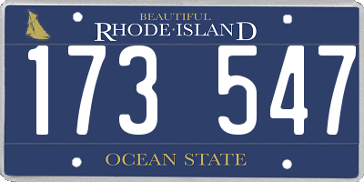 RI license plate 173547