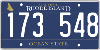 RI license plate 173548