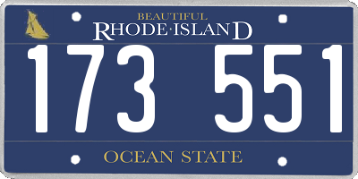 RI license plate 173551