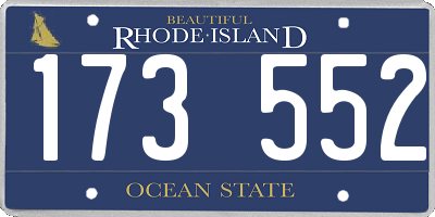 RI license plate 173552