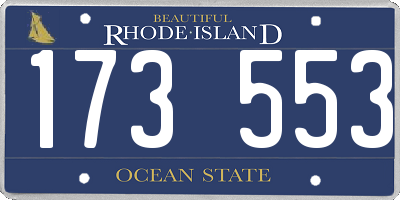 RI license plate 173553