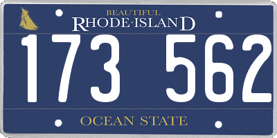 RI license plate 173562