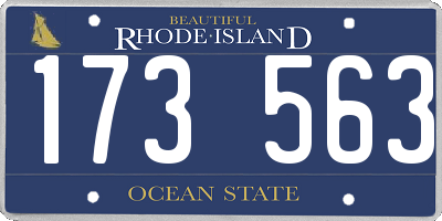 RI license plate 173563