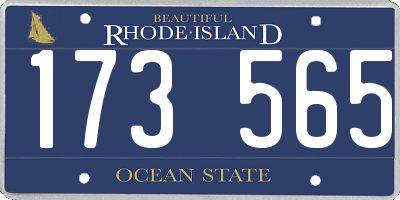 RI license plate 173565