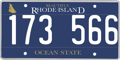 RI license plate 173566