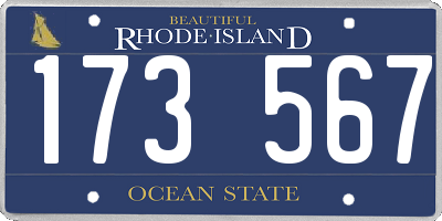 RI license plate 173567