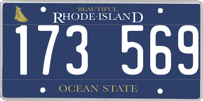 RI license plate 173569