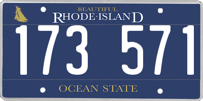 RI license plate 173571
