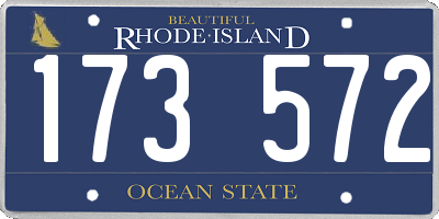 RI license plate 173572