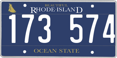 RI license plate 173574