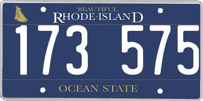 RI license plate 173575