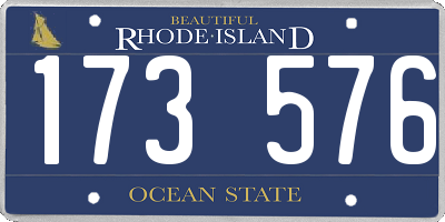 RI license plate 173576