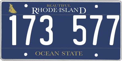 RI license plate 173577
