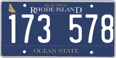 RI license plate 173578