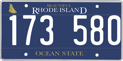 RI license plate 173580