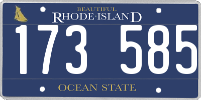RI license plate 173585
