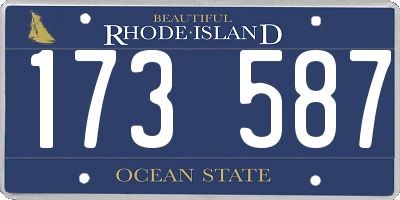 RI license plate 173587