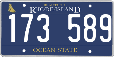 RI license plate 173589