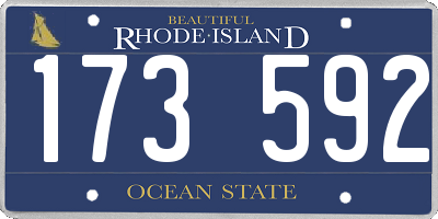 RI license plate 173592