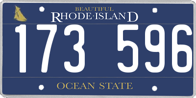 RI license plate 173596
