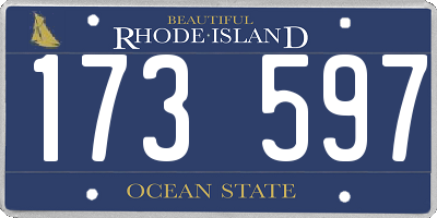 RI license plate 173597