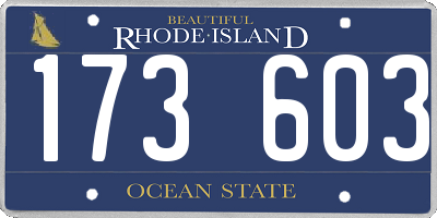 RI license plate 173603