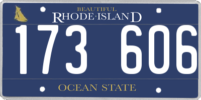 RI license plate 173606