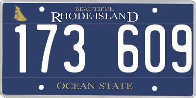 RI license plate 173609