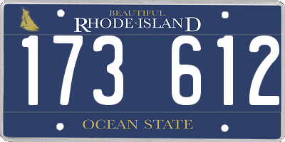 RI license plate 173612