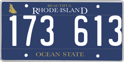 RI license plate 173613
