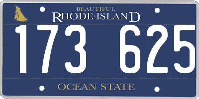 RI license plate 173625