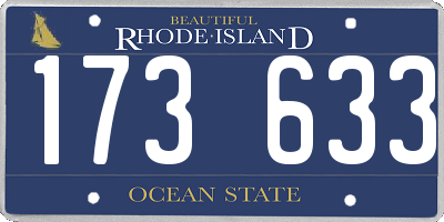 RI license plate 173633