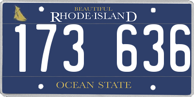 RI license plate 173636