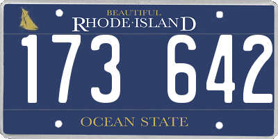 RI license plate 173642