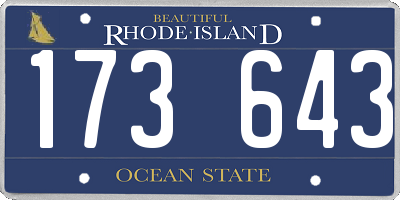 RI license plate 173643