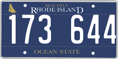 RI license plate 173644