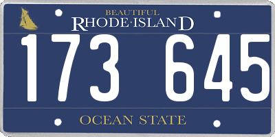 RI license plate 173645