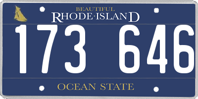 RI license plate 173646