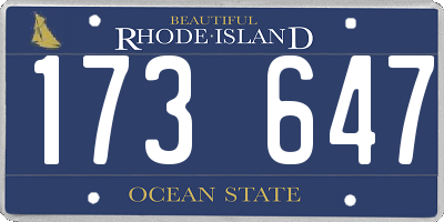 RI license plate 173647