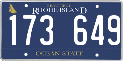 RI license plate 173649