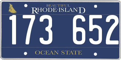 RI license plate 173652