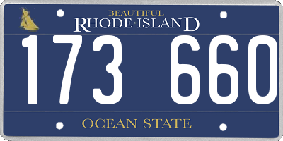 RI license plate 173660