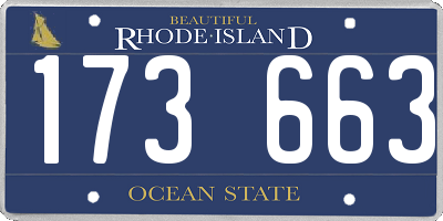 RI license plate 173663