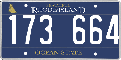 RI license plate 173664
