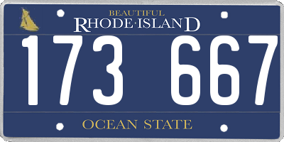 RI license plate 173667