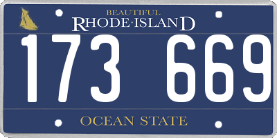 RI license plate 173669