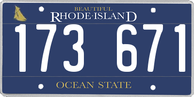 RI license plate 173671