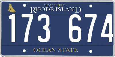 RI license plate 173674