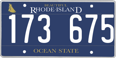 RI license plate 173675