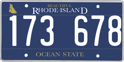 RI license plate 173678